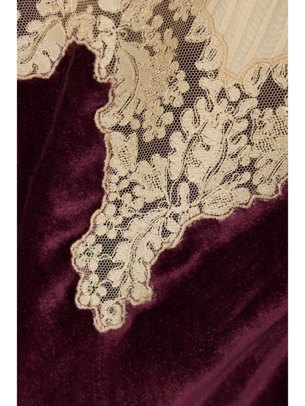 Close-up detail of the Gabriela Hearst Adolphine Organic Silk-voile and Velvet Maxi Dress