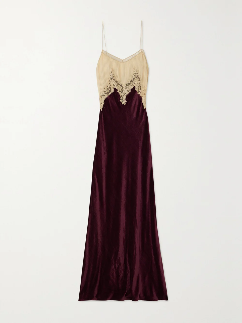 Gabriela Hearst Adolphine Organic Silk-voile and Velvet Maxi Dress in red