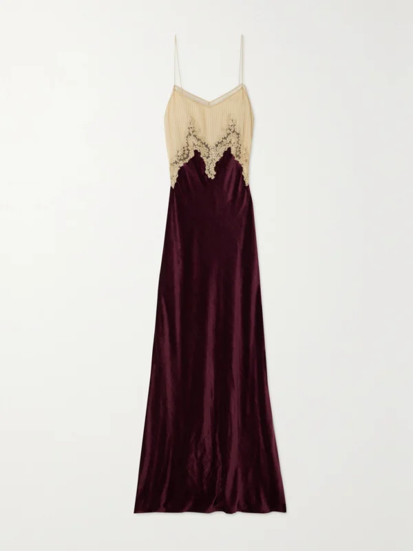 Gabriela Hearst Adolphine Organic Silk-voile and Velvet Maxi Dress