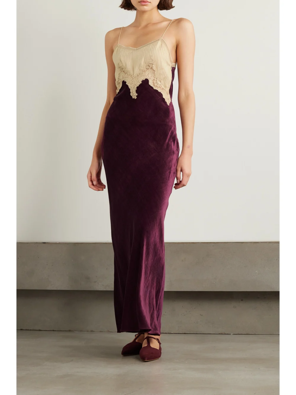 Gabriela Hearst Adolphine Organic Silk-voile and Velvet Maxi Dress