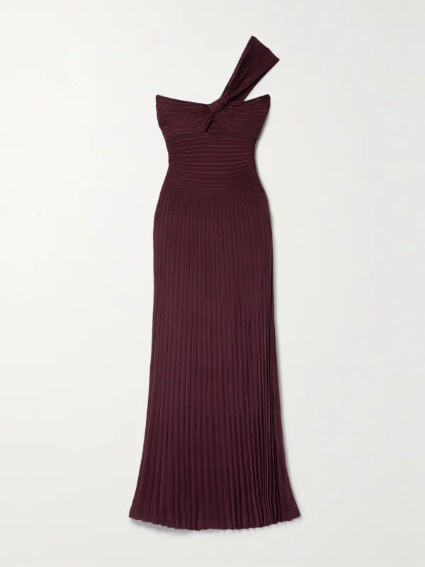 Gabriela Hearst Altura One-shoulder Cutout Ribbed Silk-jersey Maxi Dress