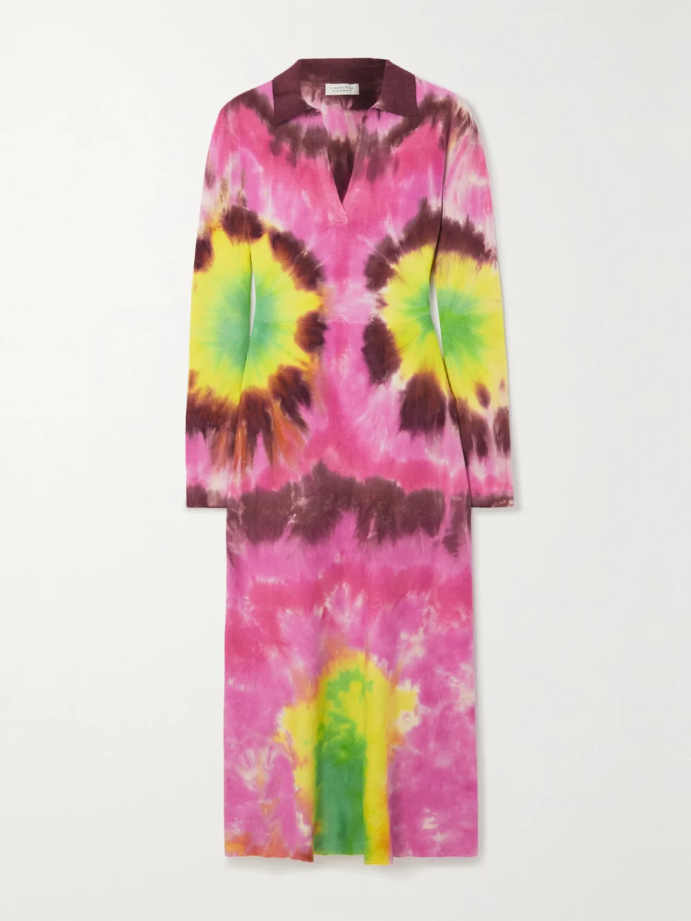 Gabriela Hearst Beryl Tie-dyed Cashmere and Silk-blend Midi Dress in pink