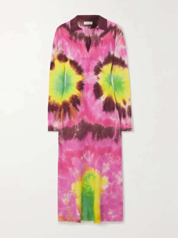 Gabriela Hearst Beryl Tie-dyed Cashmere and Silk-blend Midi Dress