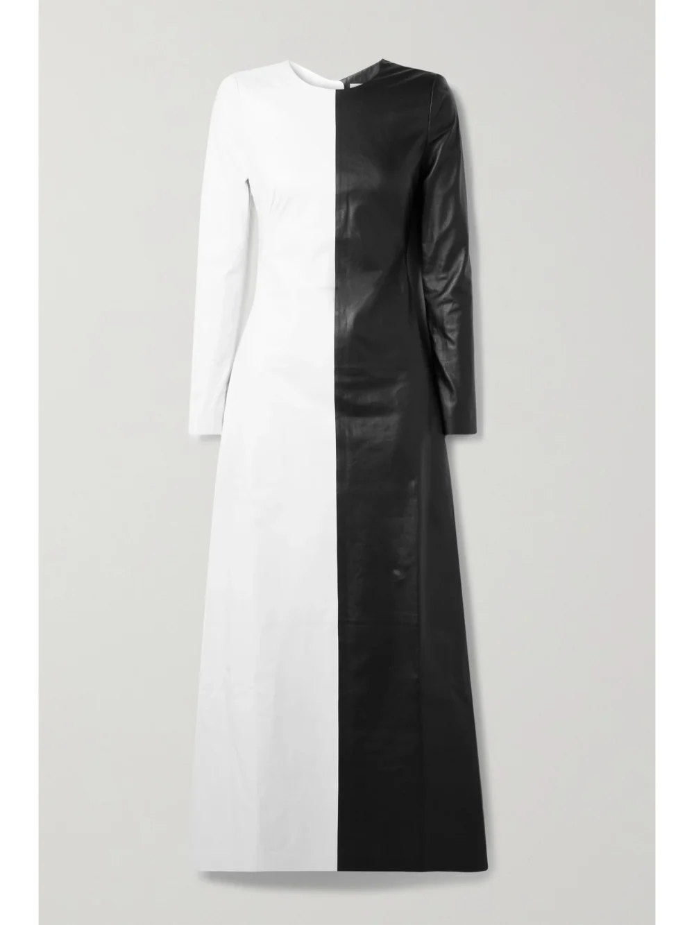Gabriela Hearst Currie Cutout Two-tone Leather Maxi Dress in black