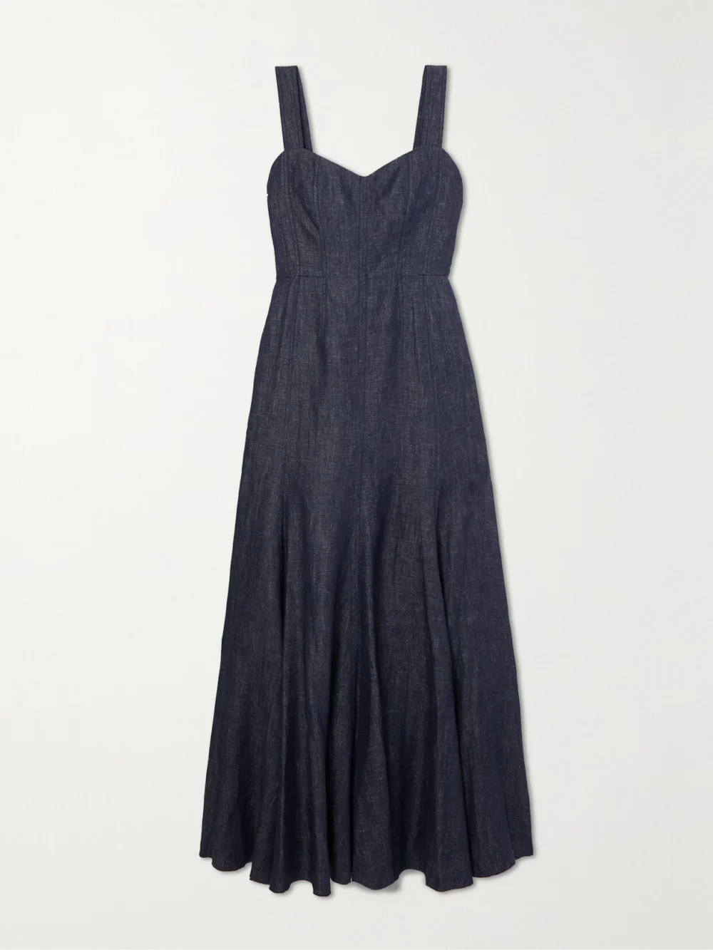 Gabriela Hearst Gail Linen-chambray Maxi Dress in navy