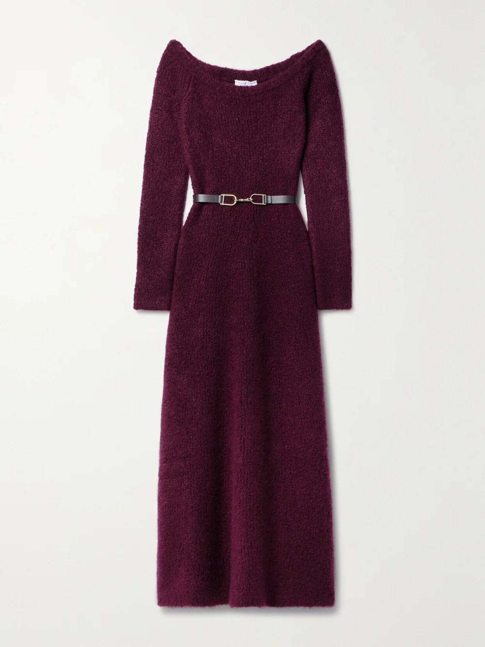 Gabriela Hearst Gertrude Belted Organic Cashmere and Silk-blend Bouclé Maxi Dress in red