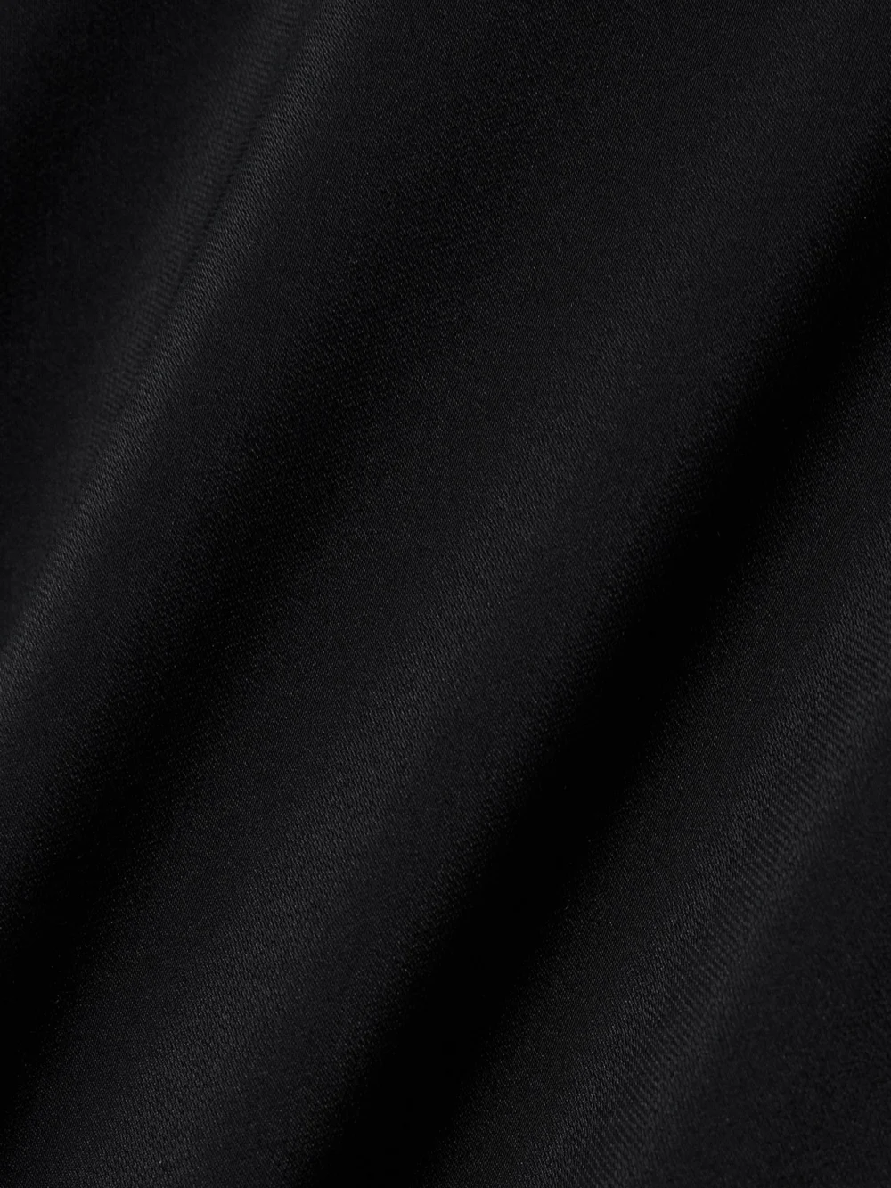 Close-up detail of the Gabriela Hearst Gwyneth Off-the-shoulder Gathered Silk and Wool-blend Midi Dress