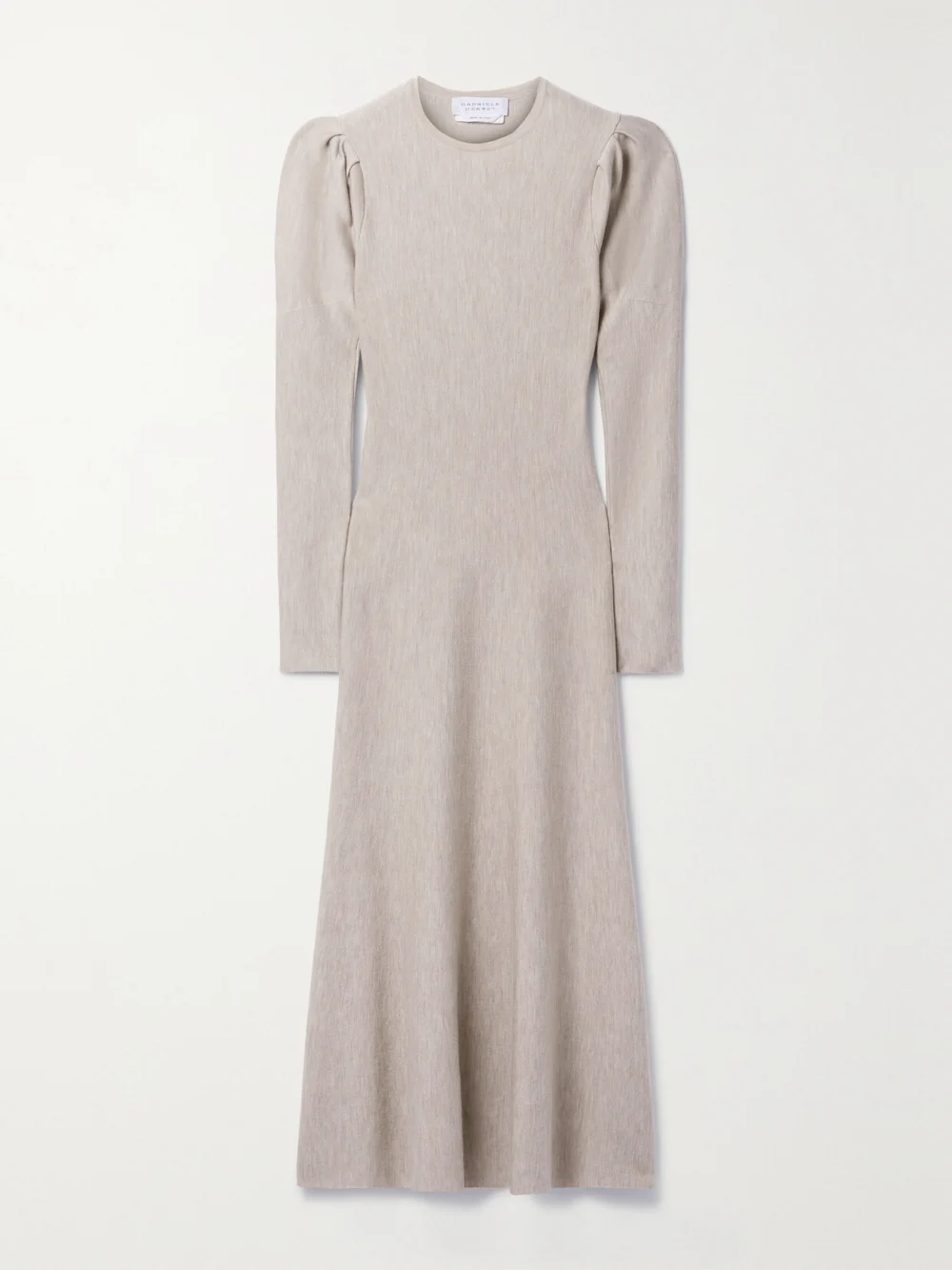 Gabriela Hearst Hannah Wool and Cashmere-blend Midi Dress in beige