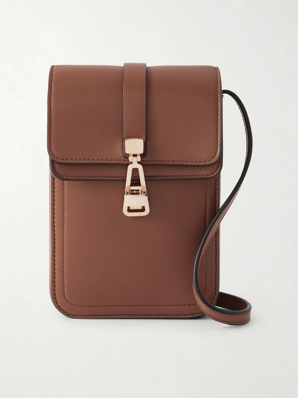 Gabriela Hearst Leather Phone Pouch in tan