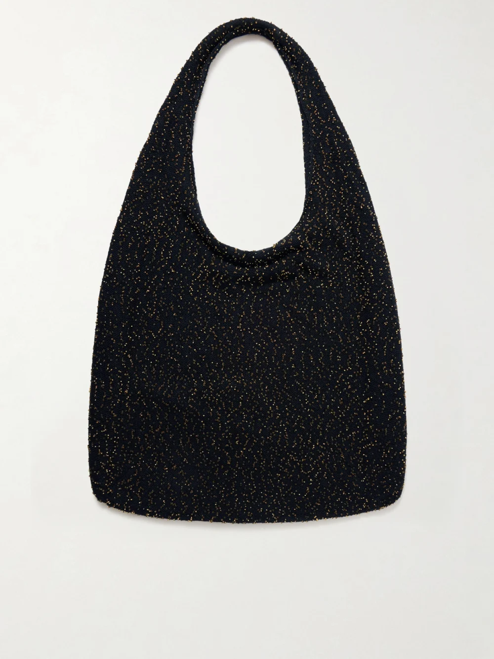 Gabriela Hearst Manasa Bead-embellished Cashmere Shoulder Bag in black