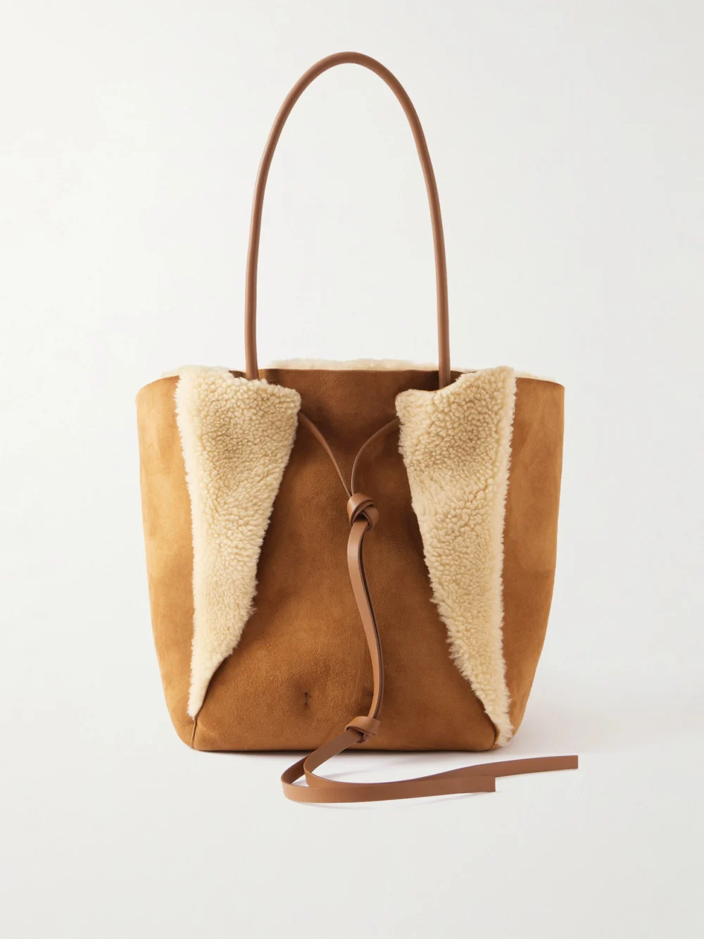 Gabriela Hearst Marija Shearling Tote in tan