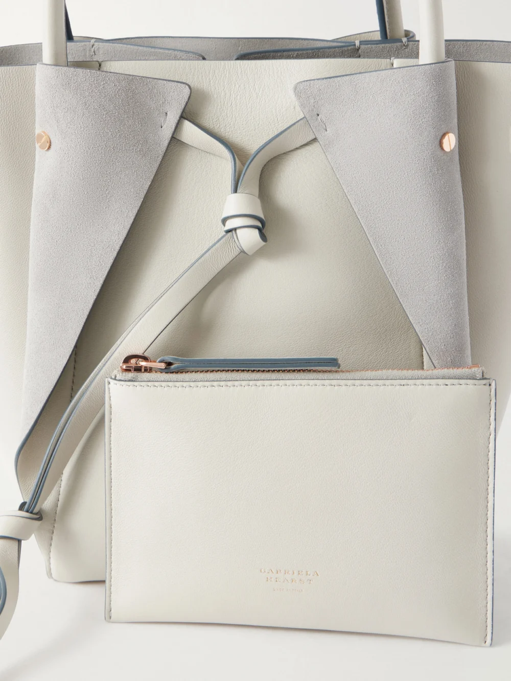 Close-up detail of the Gabriela Hearst Marija Small Leather Tote