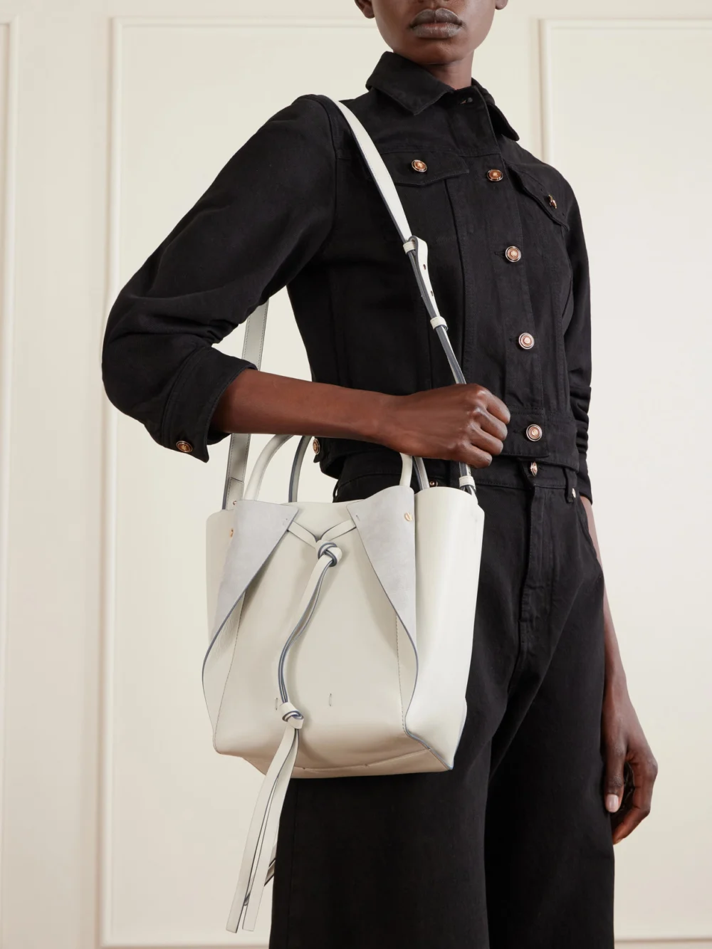 Gabriela Hearst Marija Small Leather Tote, styled view