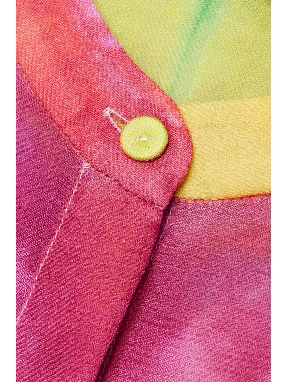 Close-up detail of the Gabriela Hearst Massey Belted Tie-dyed Cashmere Maxi Dress