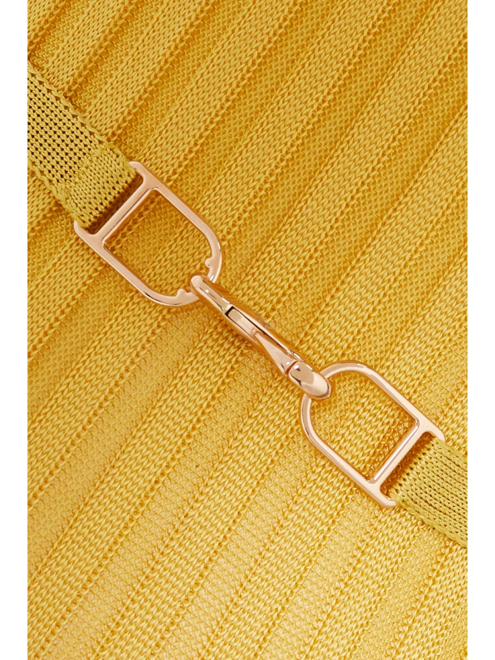Close-up detail of the Gabriela Hearst Meier Belted Ribbed Silk Midi Dress
