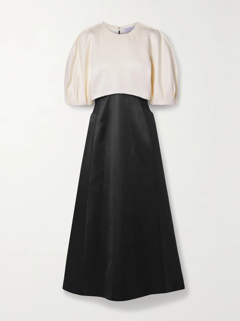 Gabriela Hearst Monod Cutout Wool and Silk-blend Duchesse-satin Maxi Dress in black