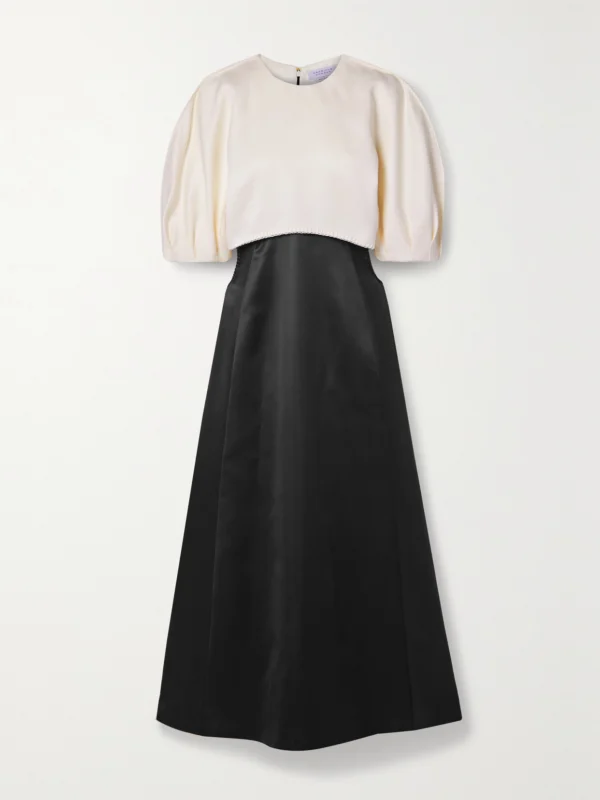 Gabriela Hearst Monod Cutout Wool and Silk-blend Duchesse-satin Maxi Dress