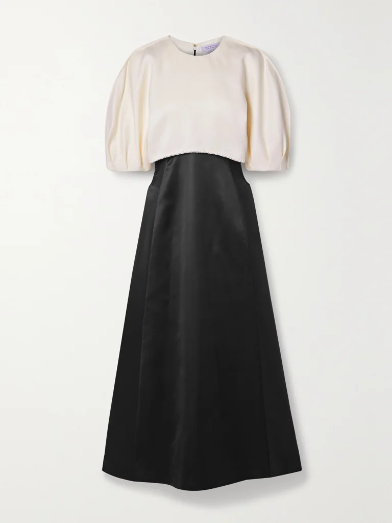 Gabriela Hearst Monod Cutout Wool and Silk-blend Duchesse-satin Maxi Dress