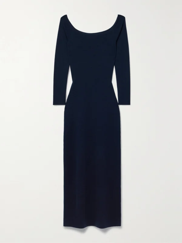 Gabriela Hearst Selwyn Off-the-shoulder Wool and Cashmere-blend Midi Dress