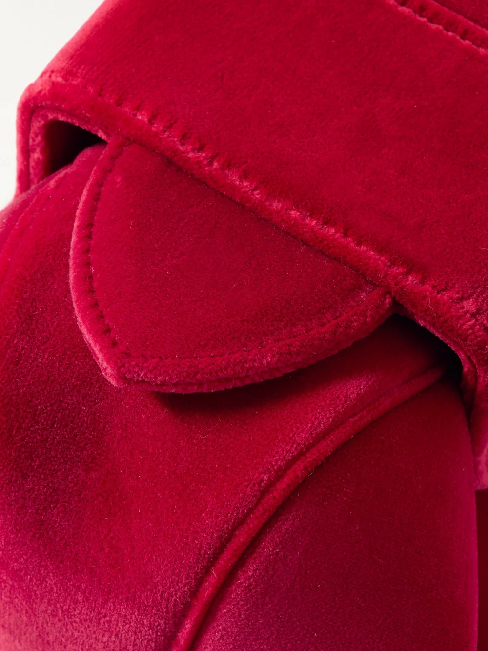 Close-up detail of the Gabriela Hearst Soft Demi Velvet Clutch