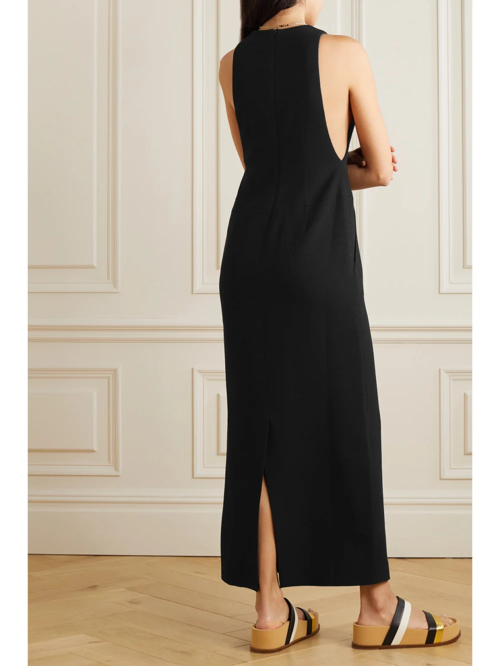 Back view of the Gabriela Hearst Wool-crepe Midi Dress