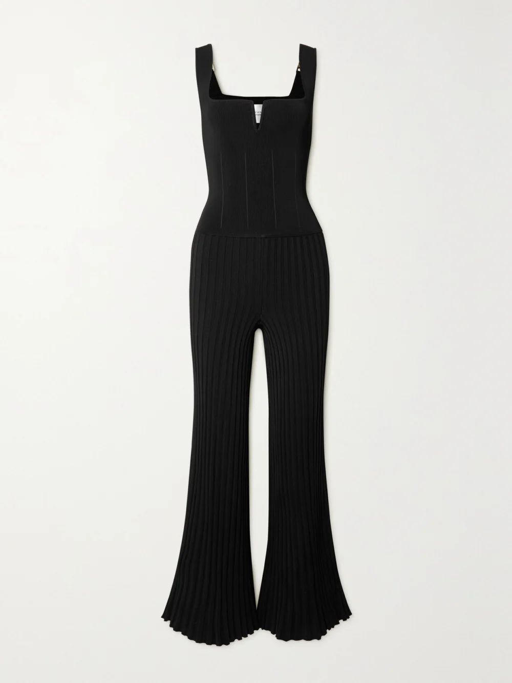 Galvan Atalanta Ribbed-knit Jumpsuit in black