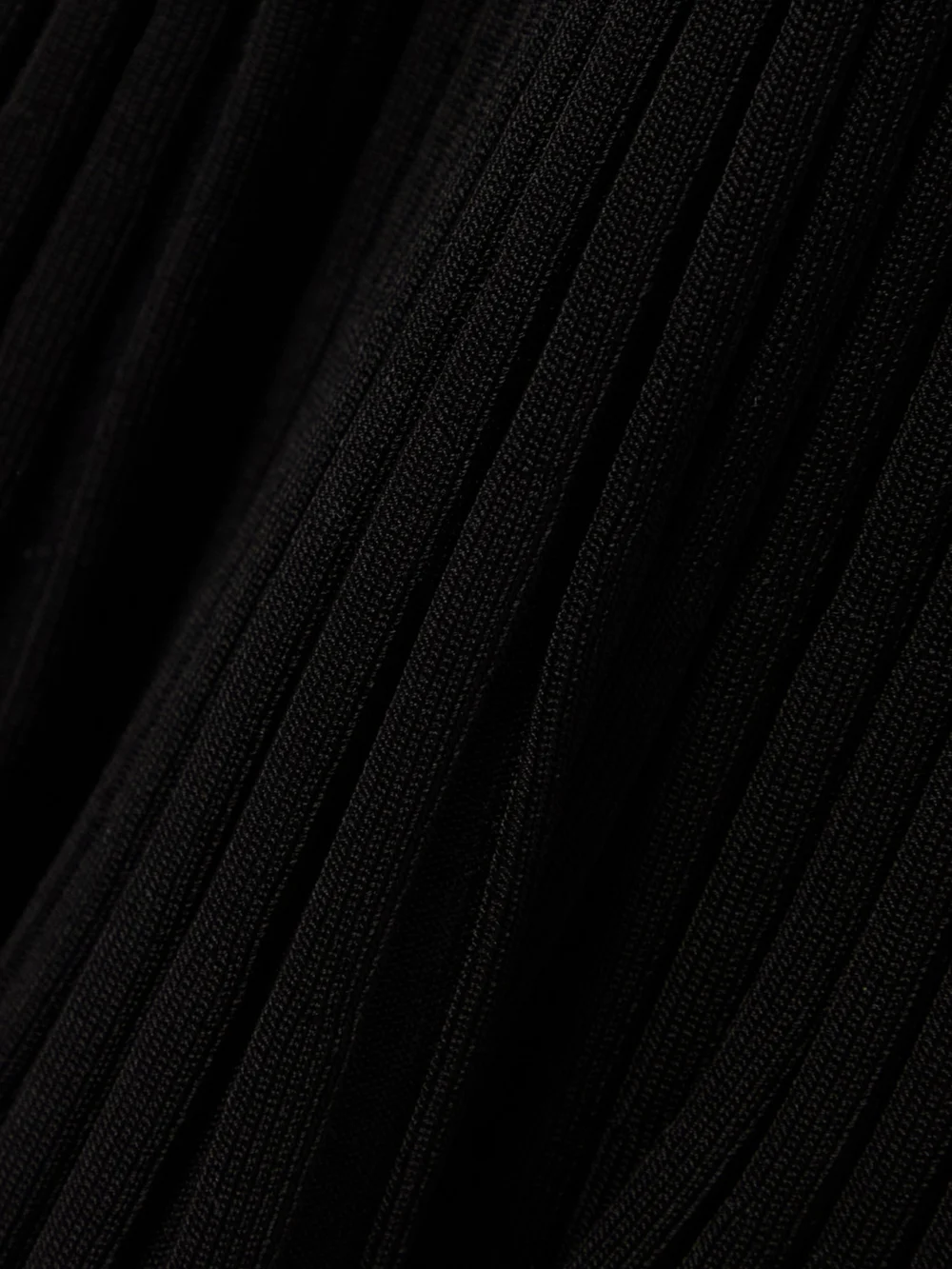 Close-up detail of the Galvan Atalanta Ribbed-knit Midi Dress