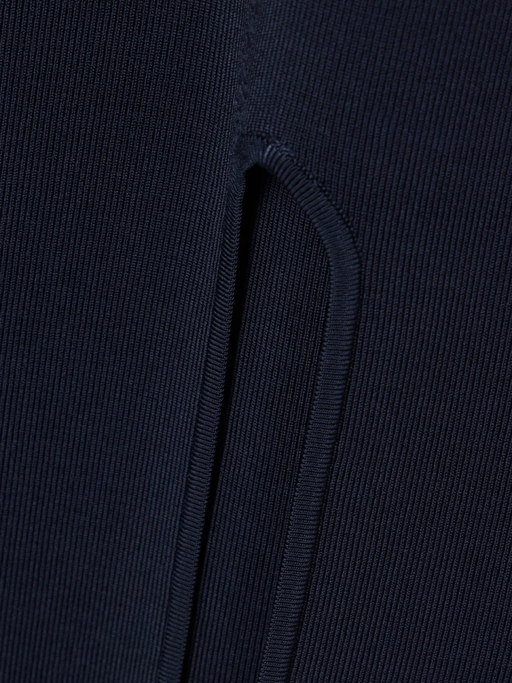 Close-up detail of the Galvan Atalanta Stretch-knit Midi Dress