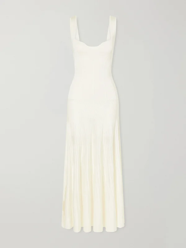 Galvan Aurelia Ribbed Woven Gown