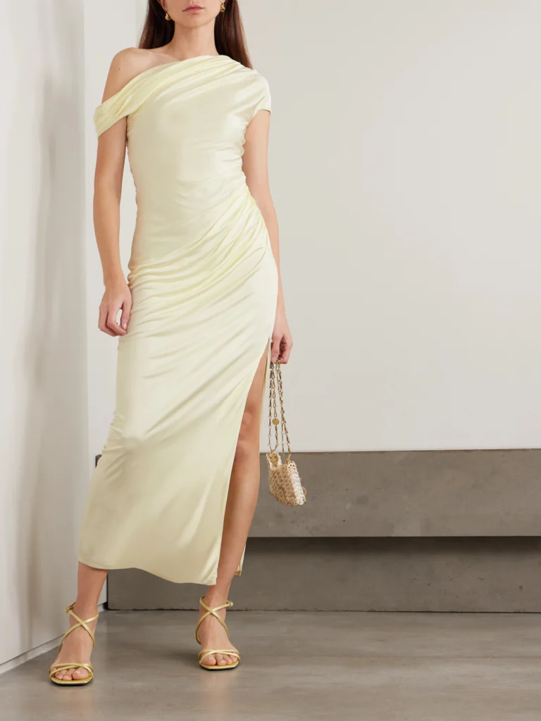 Galvan Off-the-shoulder Draped Stretch-jersey Maxi Dress