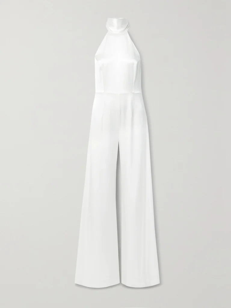 Galvan Sienna Satin Halterneck Jumpsuit