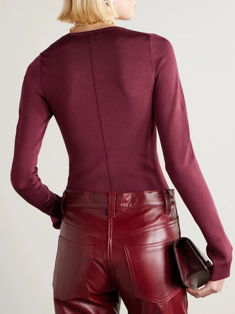Back view of the Galvan Stretch-jersey Bodysuit