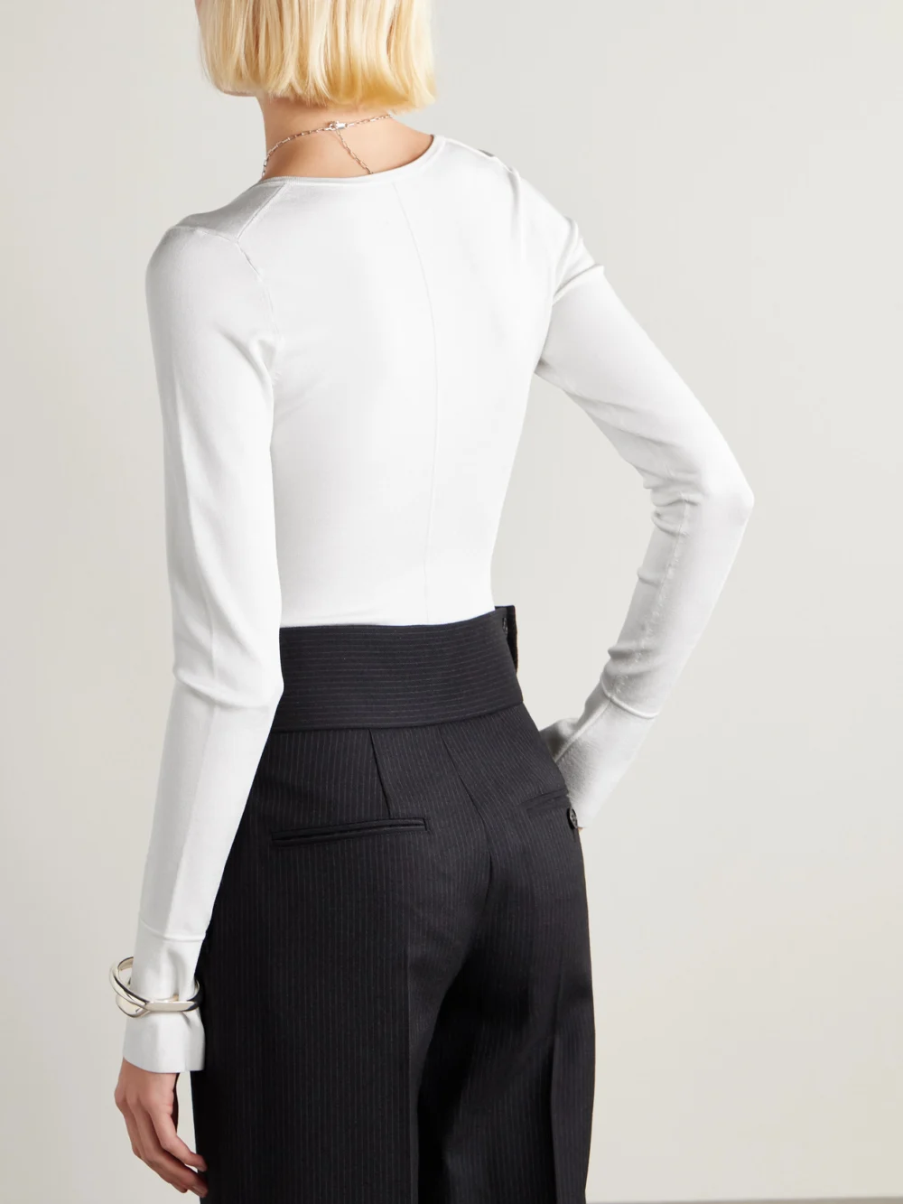 Back view of the Galvan Stretch-jersey Bodysuit