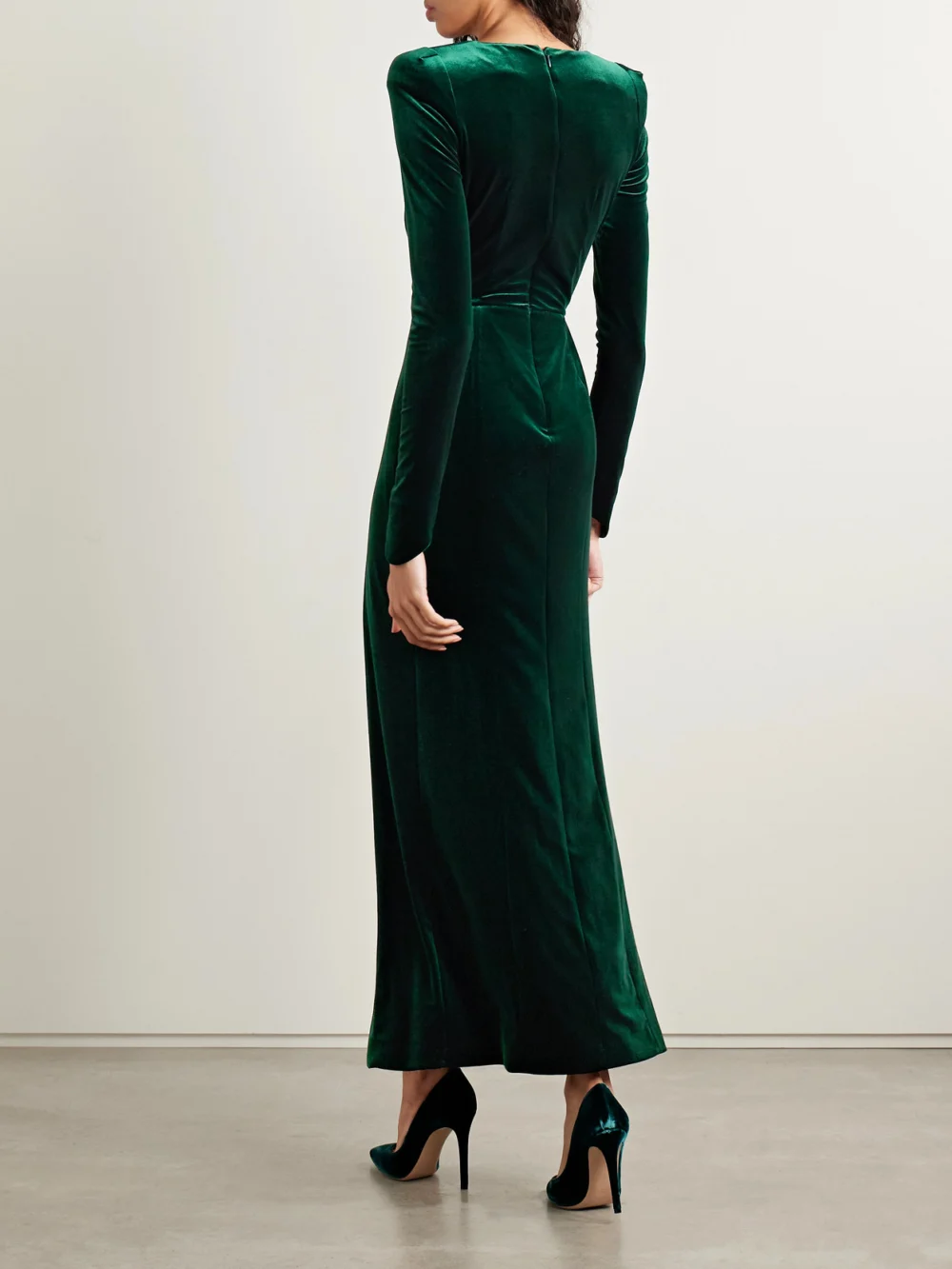 Back view of the Galvan Stretch-velvet Gown
