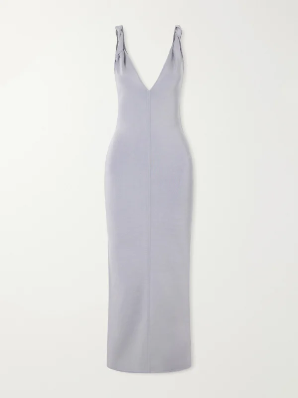 Galvan Twisted Tyra Stretch-knit Midi Dress