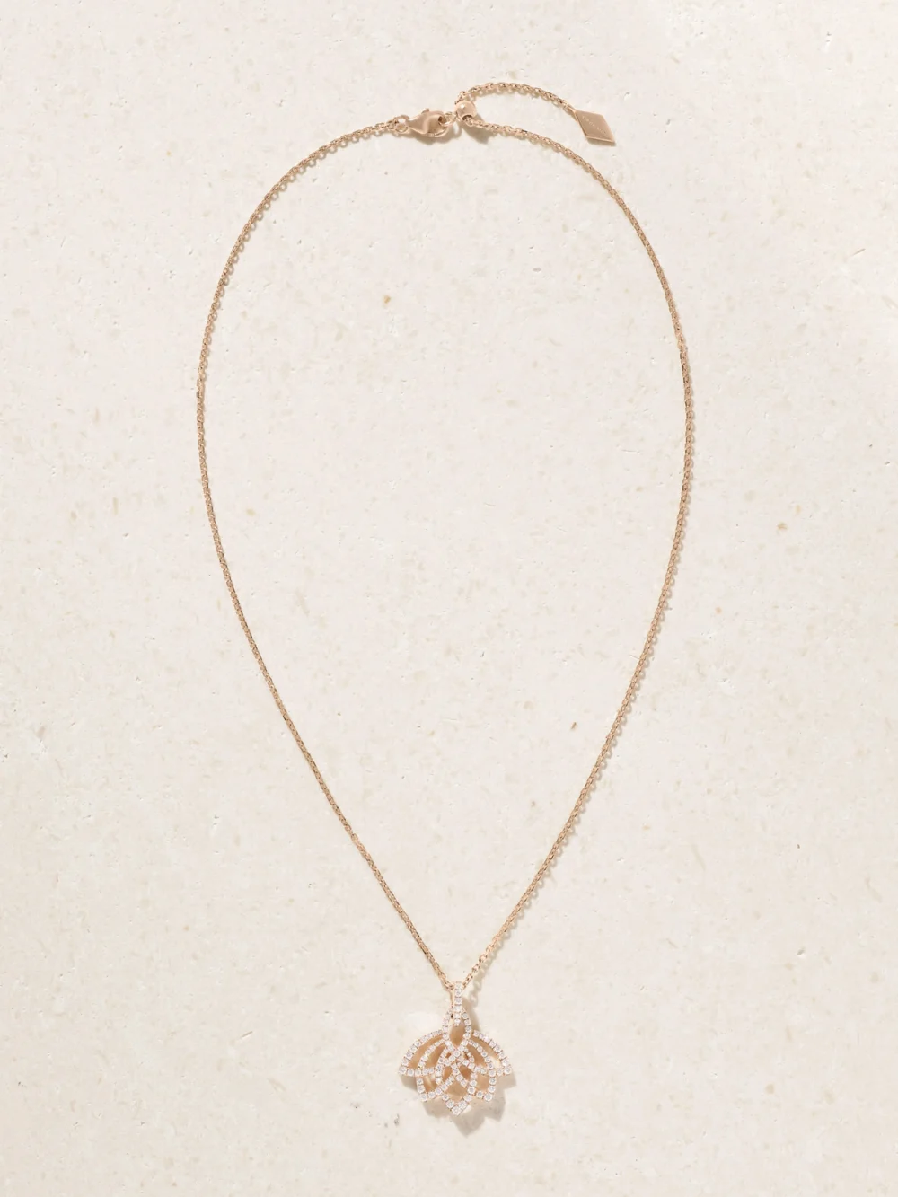 Close-up detail of the Garrard 18-karat Rose Gold and Diamond Necklace