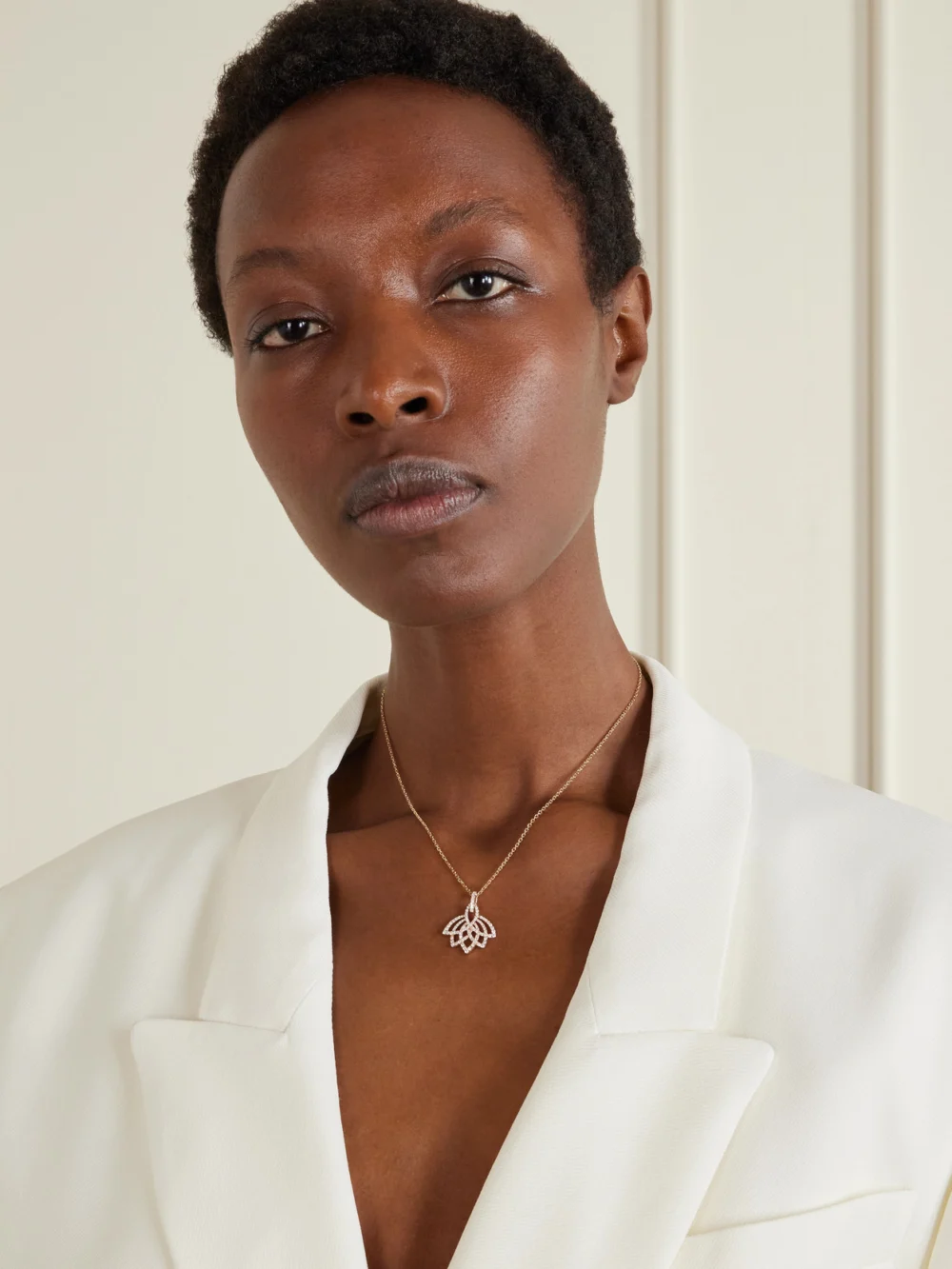 Garrard 18-karat Rose Gold and Diamond Necklace, styled view