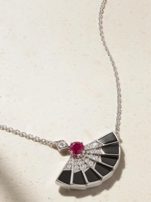 Garrard Fanfare Symphony 18-karat White Gold Multi-stone Necklace