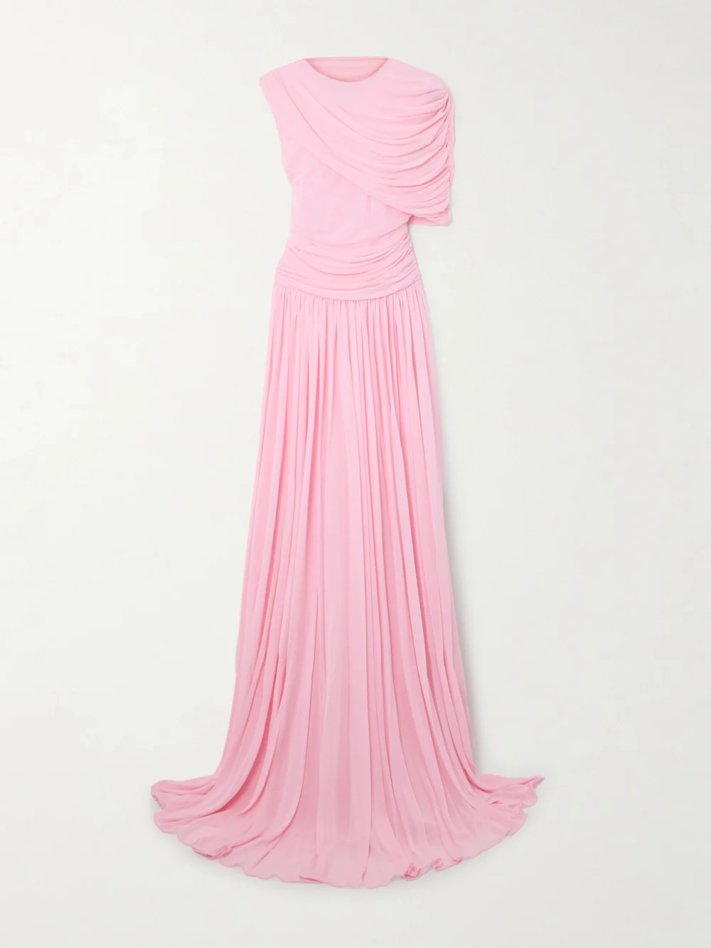 Giambattista Valli Asymmetric Draped Jersey Gown in pink