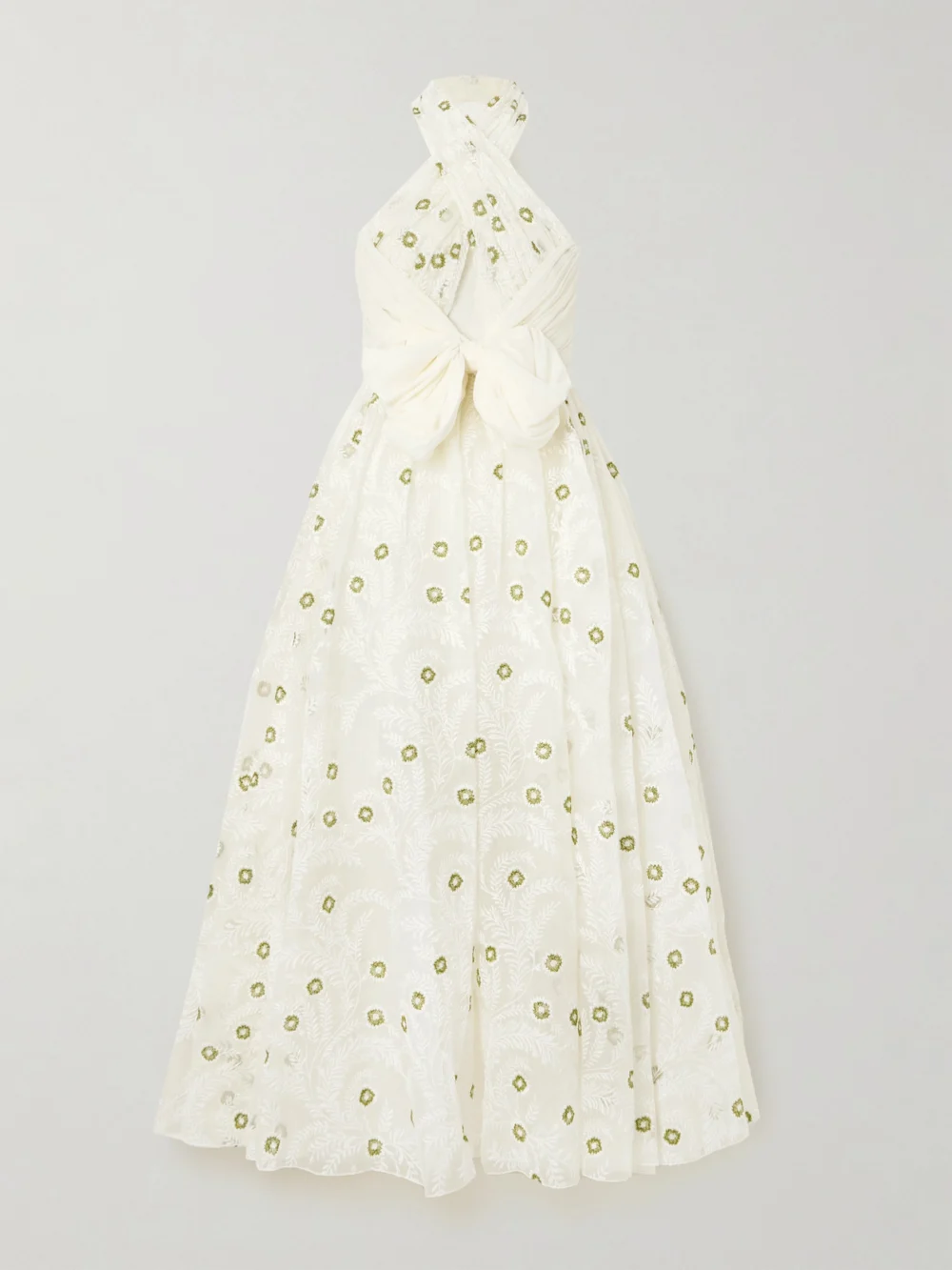 Giambattista Valli Cutout Chiffon-trimmed Embroidered Silk-organza Gown in ivory