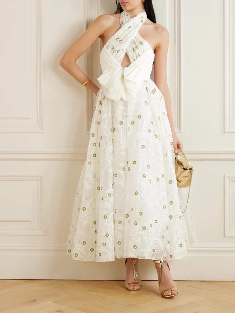 Giambattista Valli Cutout Chiffon-trimmed Embroidered Silk-organza Gown