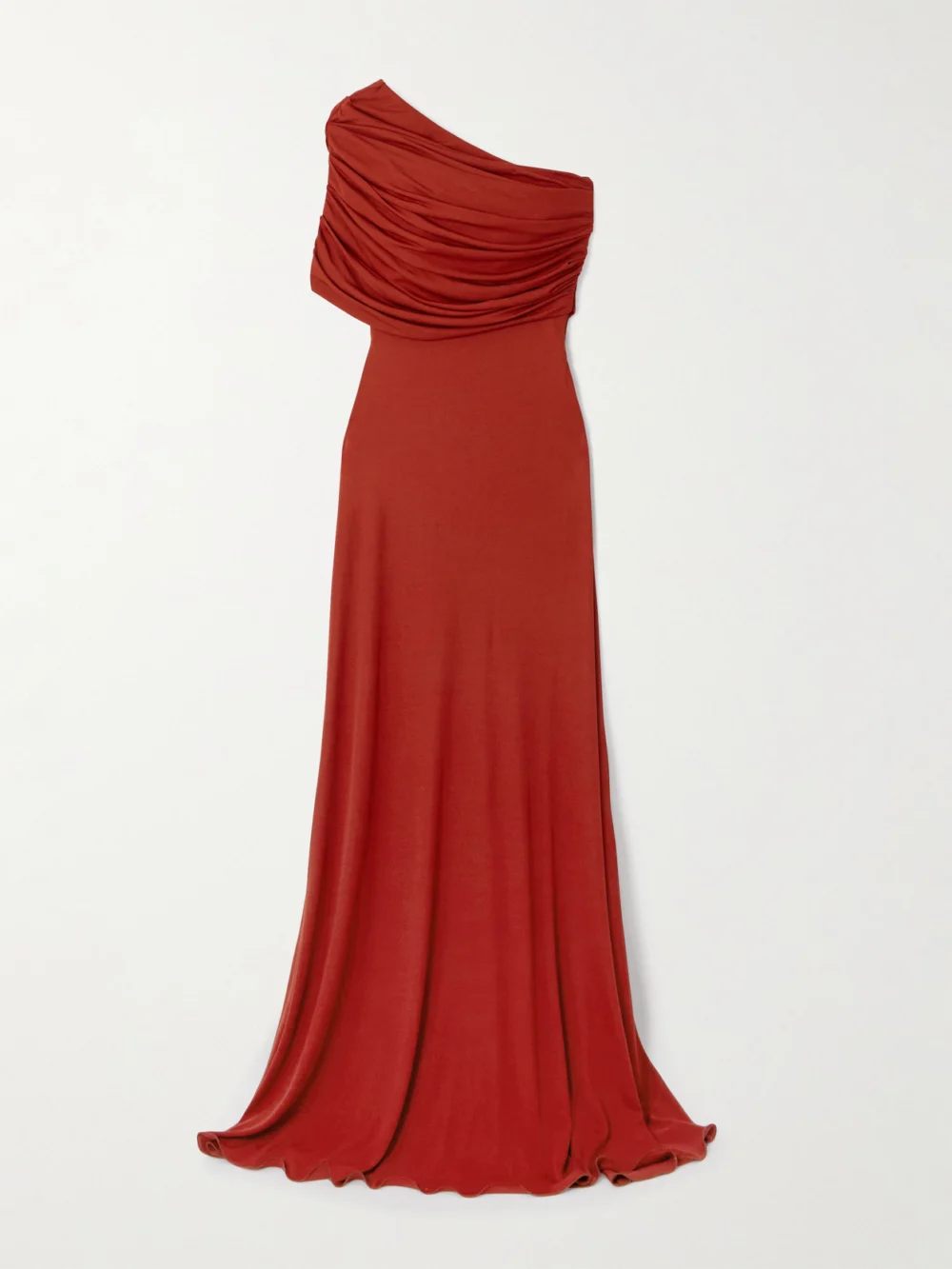 Giambattista Valli One-shoulder Draped Jersey Gown in brick