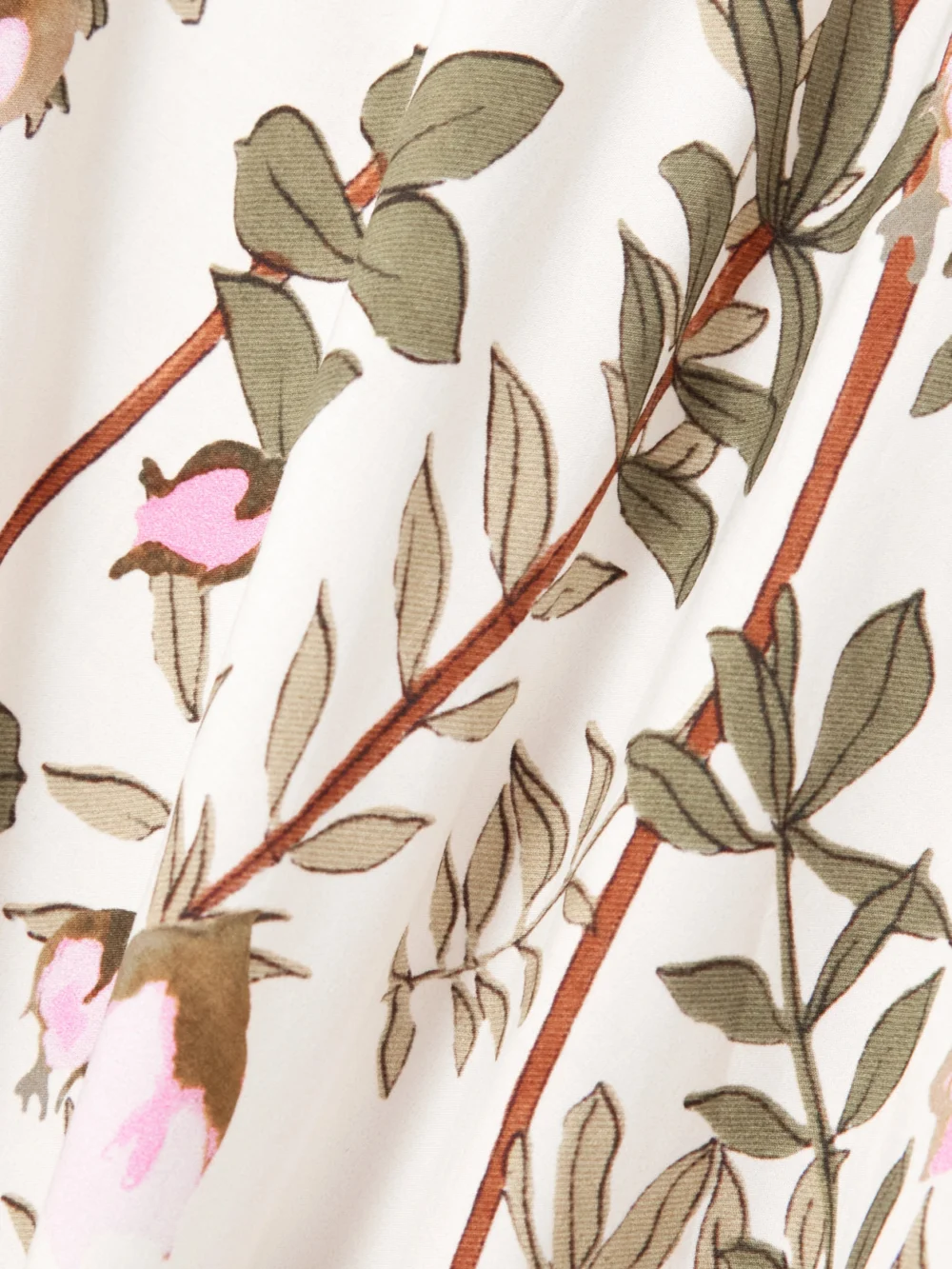 Close-up detail of the Giambattista Valli Pleated Floral-print Cotton-poplin Midi Dress