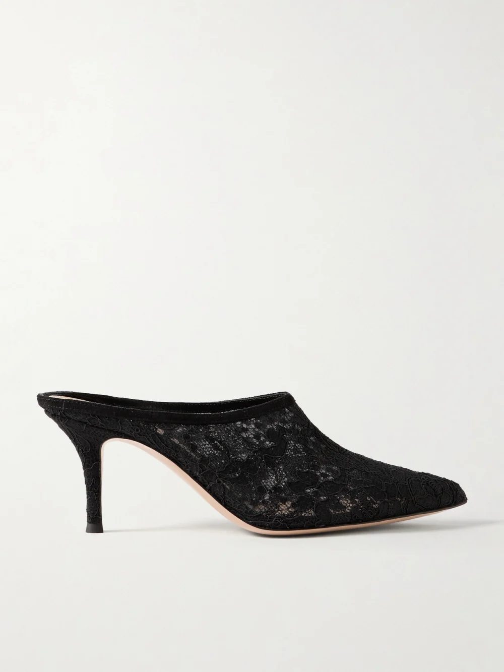 Gianvito Rossi 70mm Corded Lace Mules in black