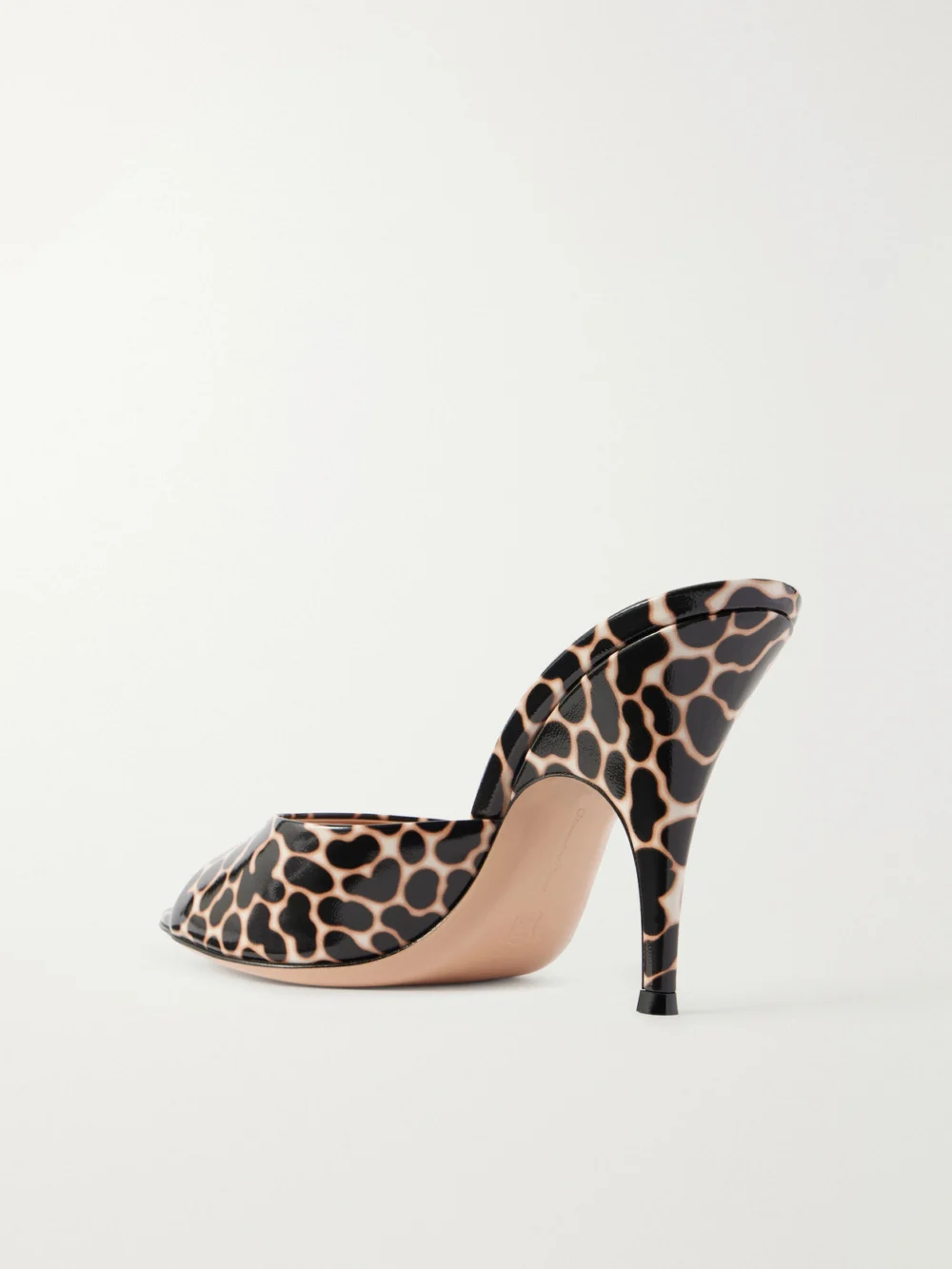 Back view of the Gianvito Rossi 95 Leopard-print Leather Mules