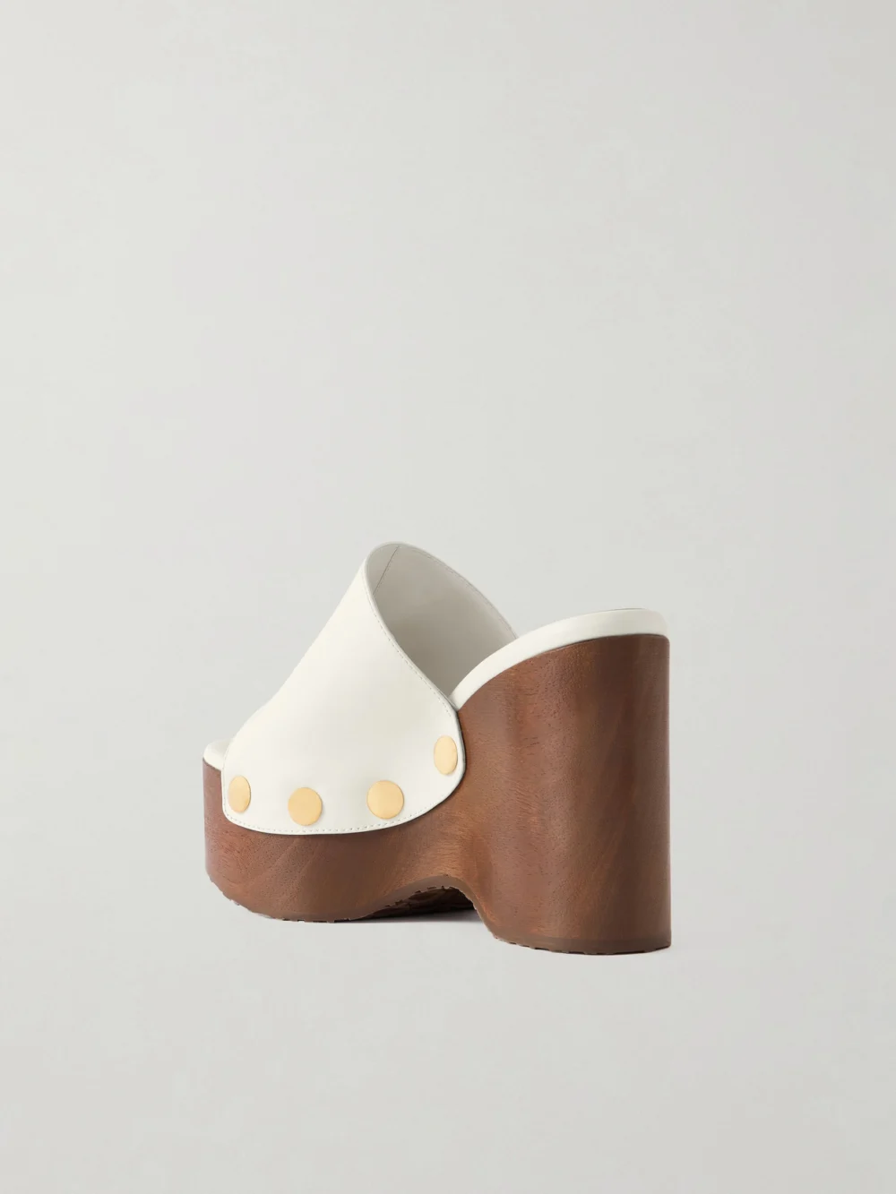 Back view of the Gianvito Rossi Ardèa 60 Studded Leather Platform Wedge Mules