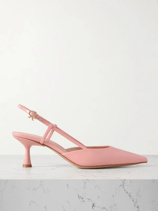 Gianvito Rossi Ascent 55 Leather Slingback Pumps