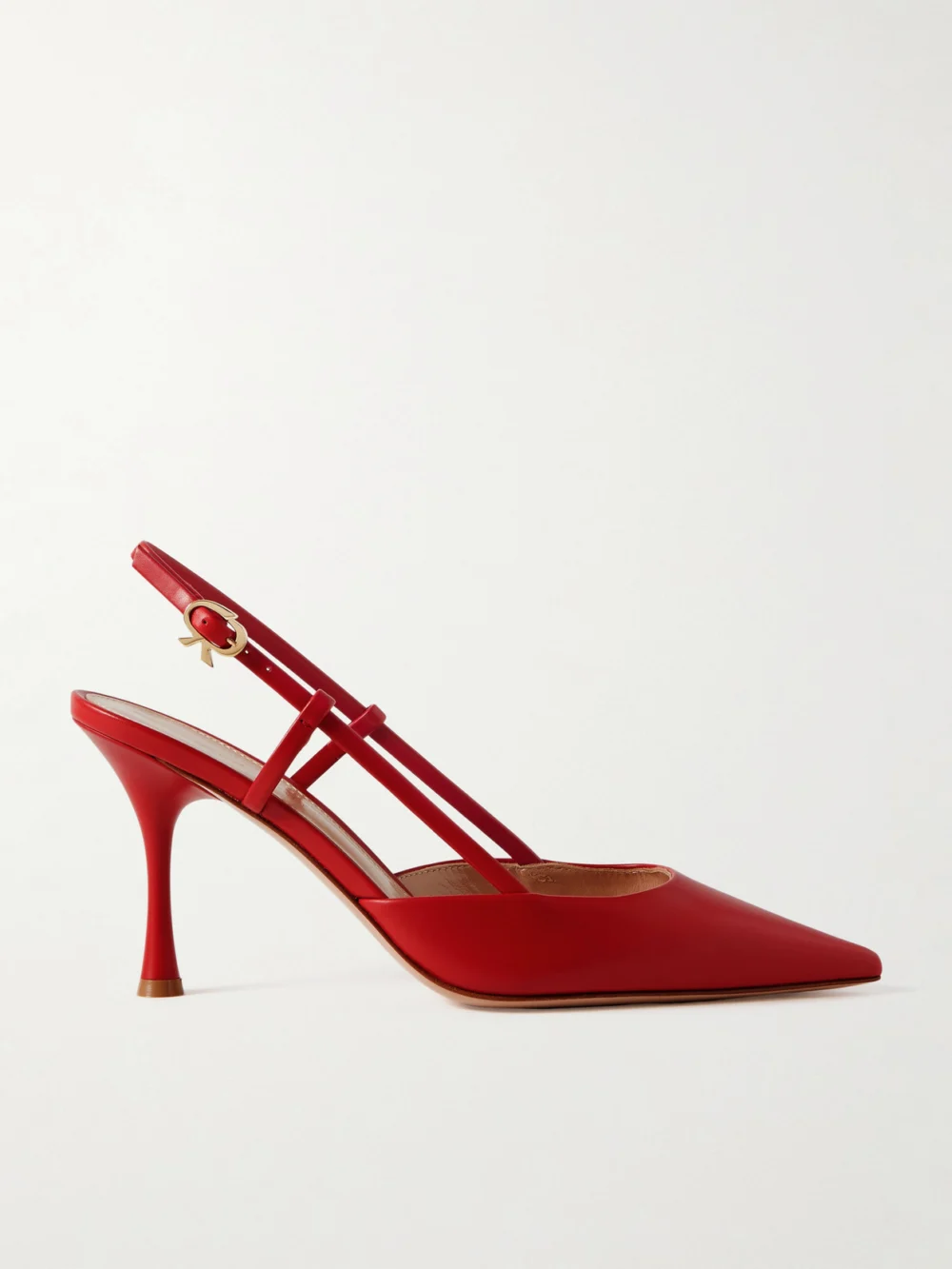 Gianvito Rossi Ascent 85 Leather Slingback Pumps in red