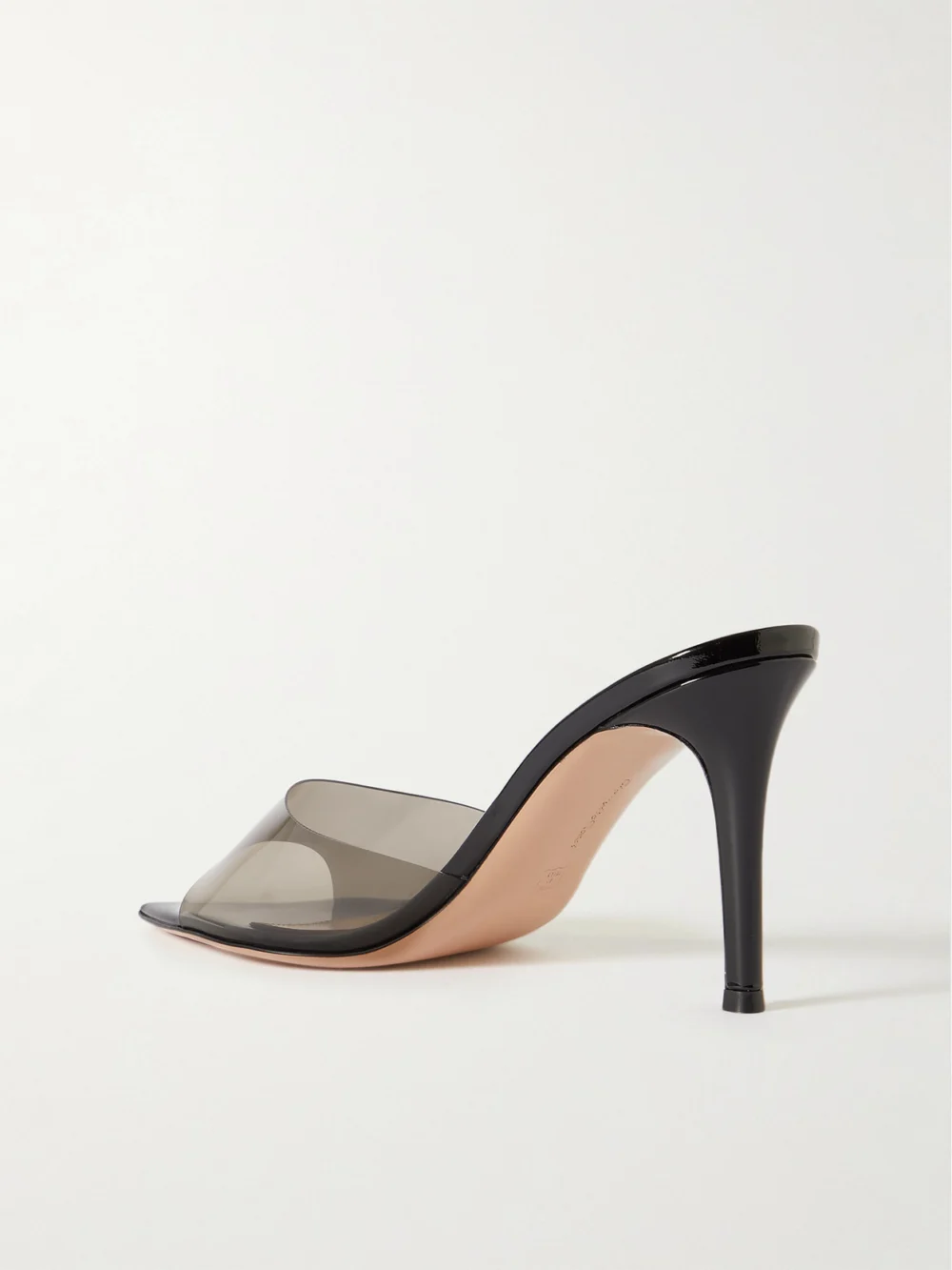 Back view of the Gianvito Rossi Elle 85 Pvc and Patent-leather Mules