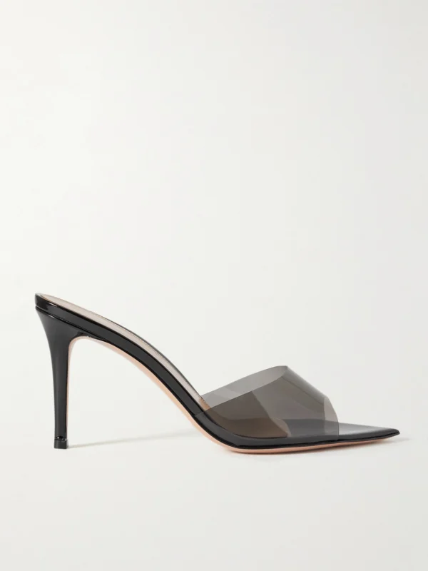 Gianvito Rossi Elle 85 Pvc and Patent-leather Mules